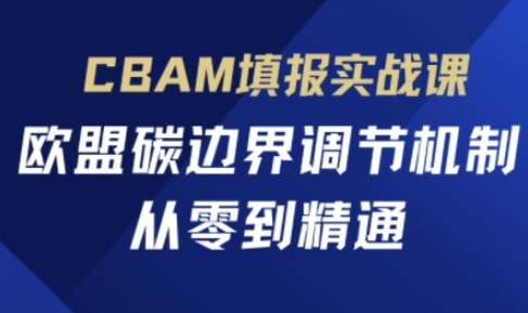CBAM填报实战课,欧盟碳边界调节机制,从零到精通-十年资源网