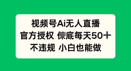 视频号AI无人直播,官方授权 每天50+,不违规 小白也能做-十年资源网