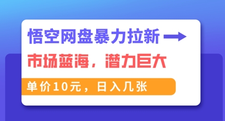 悟空网盘暴力拉新：一单10元，市场空白，日入几张-十年资源网
